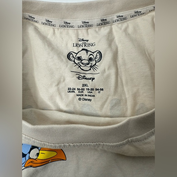 Lion King Sleeper Shirt Womens Plus Size 2XL Beige Simba Pumba  Pajama Rare 2009 - Picture 7 of 11